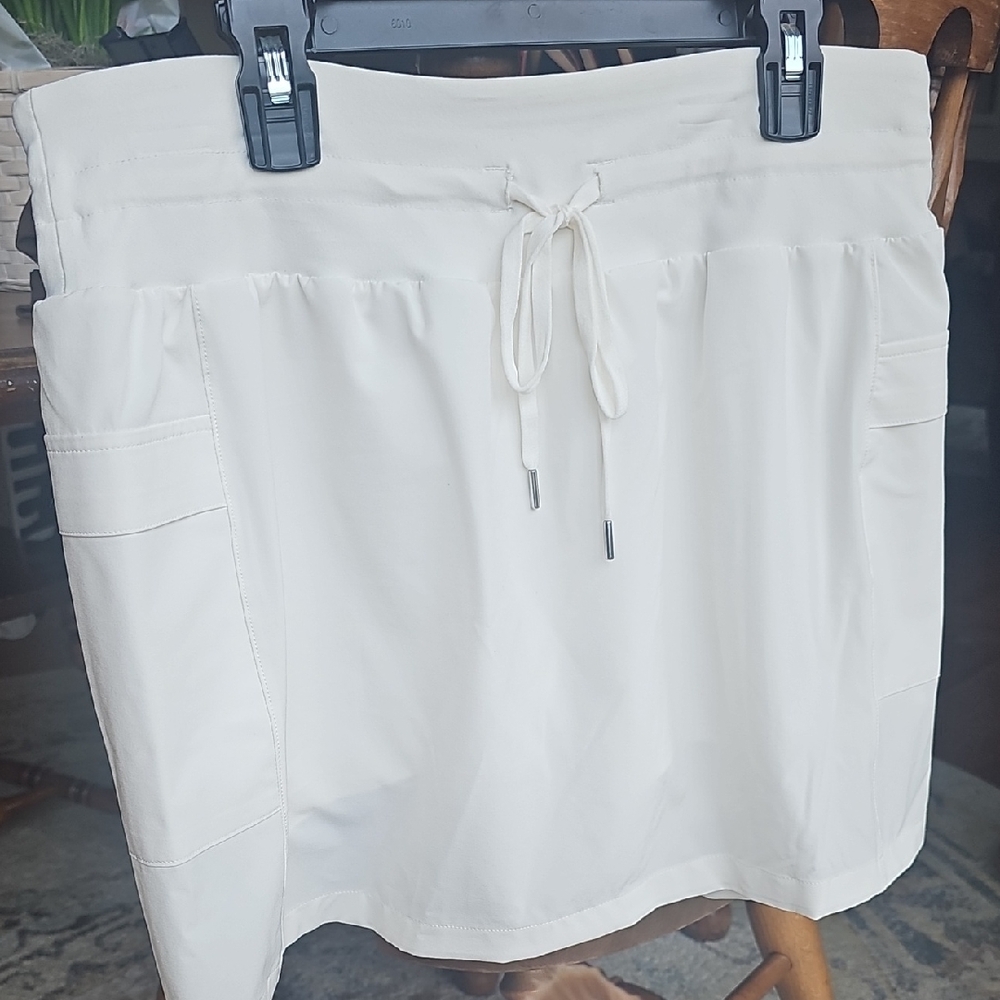 Calia Tennis Skirt With Built In Shorts, Ivory, Size Medium